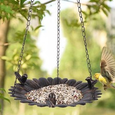 Bird Feeder Hanging Bird Bath Sturdy Multifunctional Metal Vintage Design Food