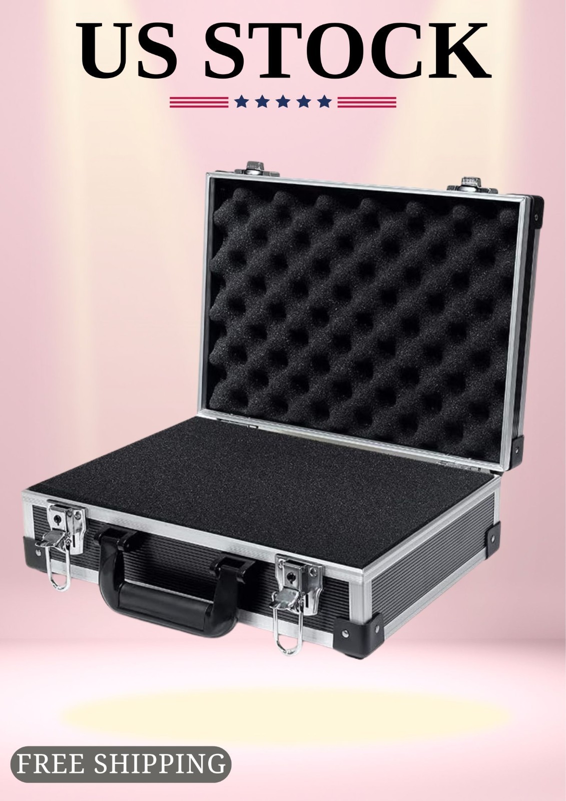 NEW Aluminum Hard Case 18x13x5in Interior DIY Customizable Foam Insert