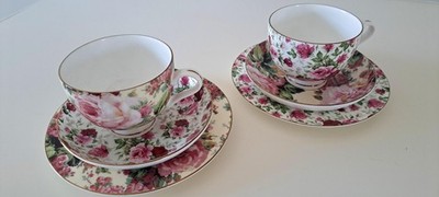 Maxwell & Williams 'Rose Bud' 'Rambling Rose' Floral Bone China Teetasse Trio Set