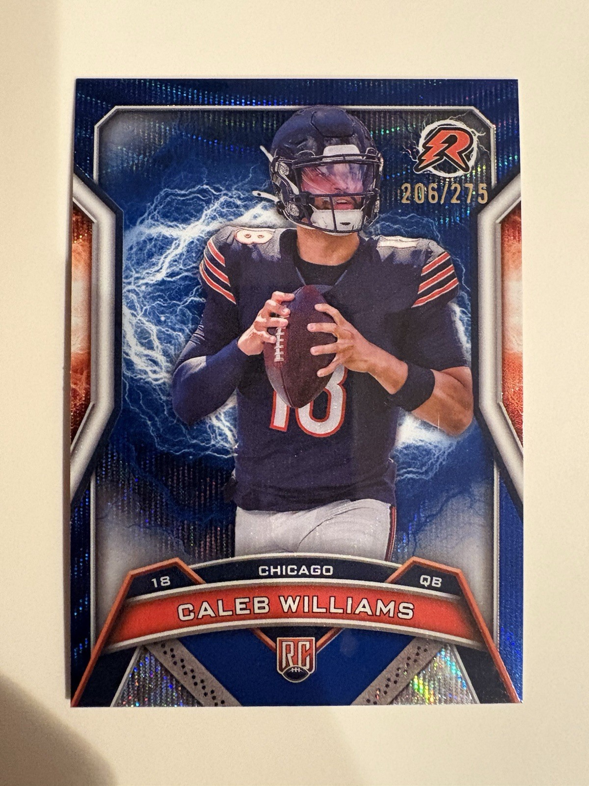 2024 Topps Resurgence Rookies Caleb Williams #117 Navy Surge Refractor /275 (RC)