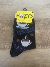 Foozy's Women's Size 9-11 Socks Print Fun Novelty Gift Espresso Coffee Lover