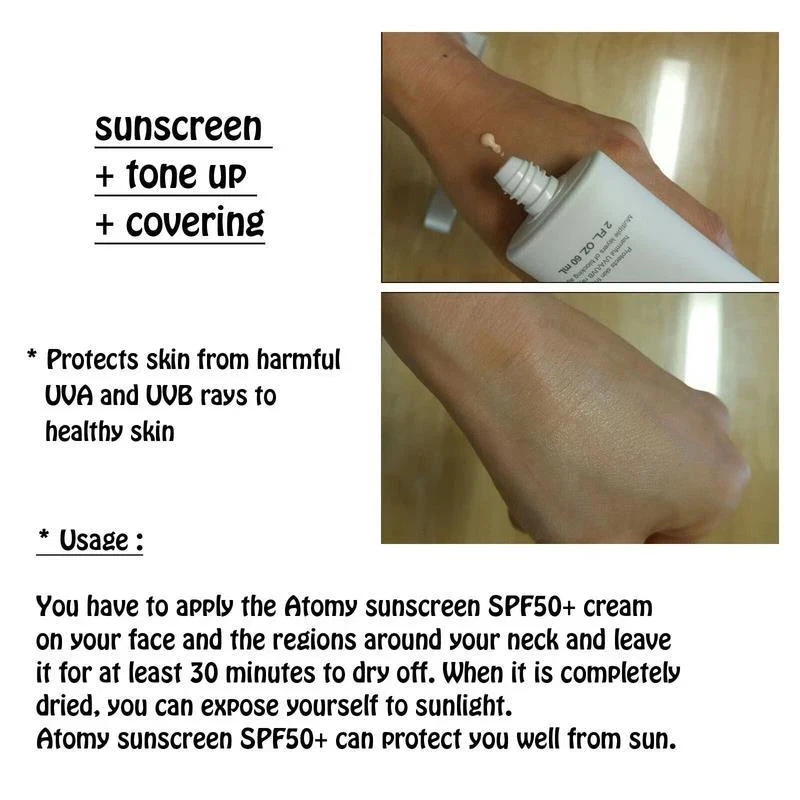 Protector solar ATOMY FPS 50+ Pa+++ beige 60 ml (2EA) ENVÍO GRATUITO EE. UU. Foto 3 de 4