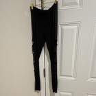 GreenEnte Women's Black High Rise Mesh Ankle Leggings L Yoga Gym Stretch — photo 1