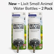 Lixit Wide Mouth Small Animal Water Bottle 16oz BPA Free Leak Resistant – 2 Pack