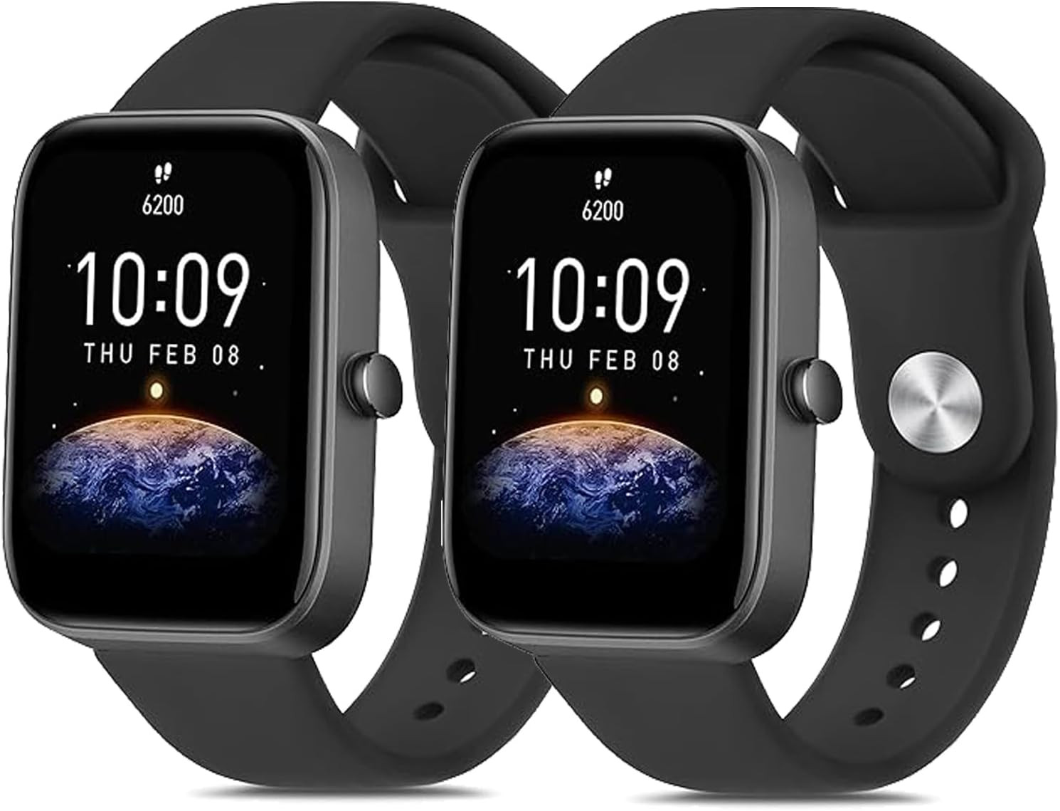 2 Pack Soft Silicone Bands Compatible with Amazfit Bip 3 Pro Watch Band&comma; Adjusta