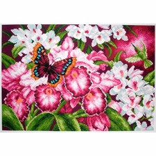 CdA Cross Stitch stamped Aida "Orchids" PA1138, 27 x 39cm, DIY