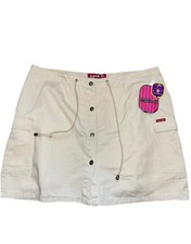 Zana-di Women's 22 White Denim Y2K Mini Skort, Vtg New With tags.