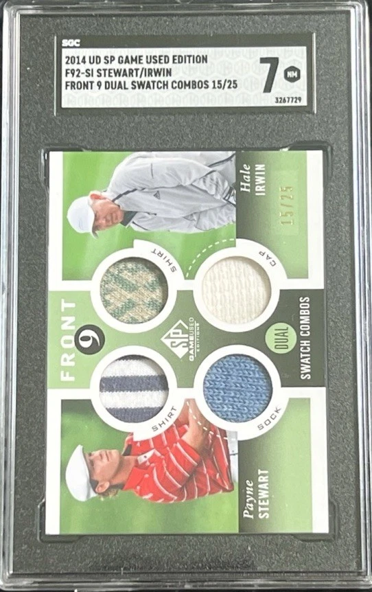 PAYNE STEWART HALE IRWIN SGC 7 2014 UD SP Game Used Dual Swatch Combo /25 Pop 1 - Image 3 of 4