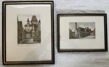 Vintage Ernst Geissendorfer Rothenburg Ob der Tauber Etching Framed Signed