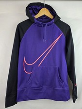 Nike Women's Hoodie Sweatshirt Size Medium Purple Therma-Fit Thumbholes Shirt