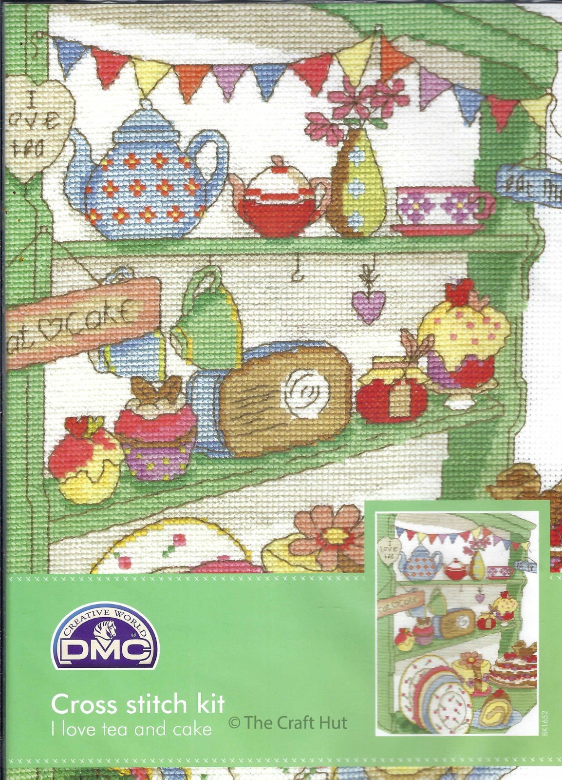DMC Counted Cross Stitch Kit Afternoon Tea I Love Tea and Cake New