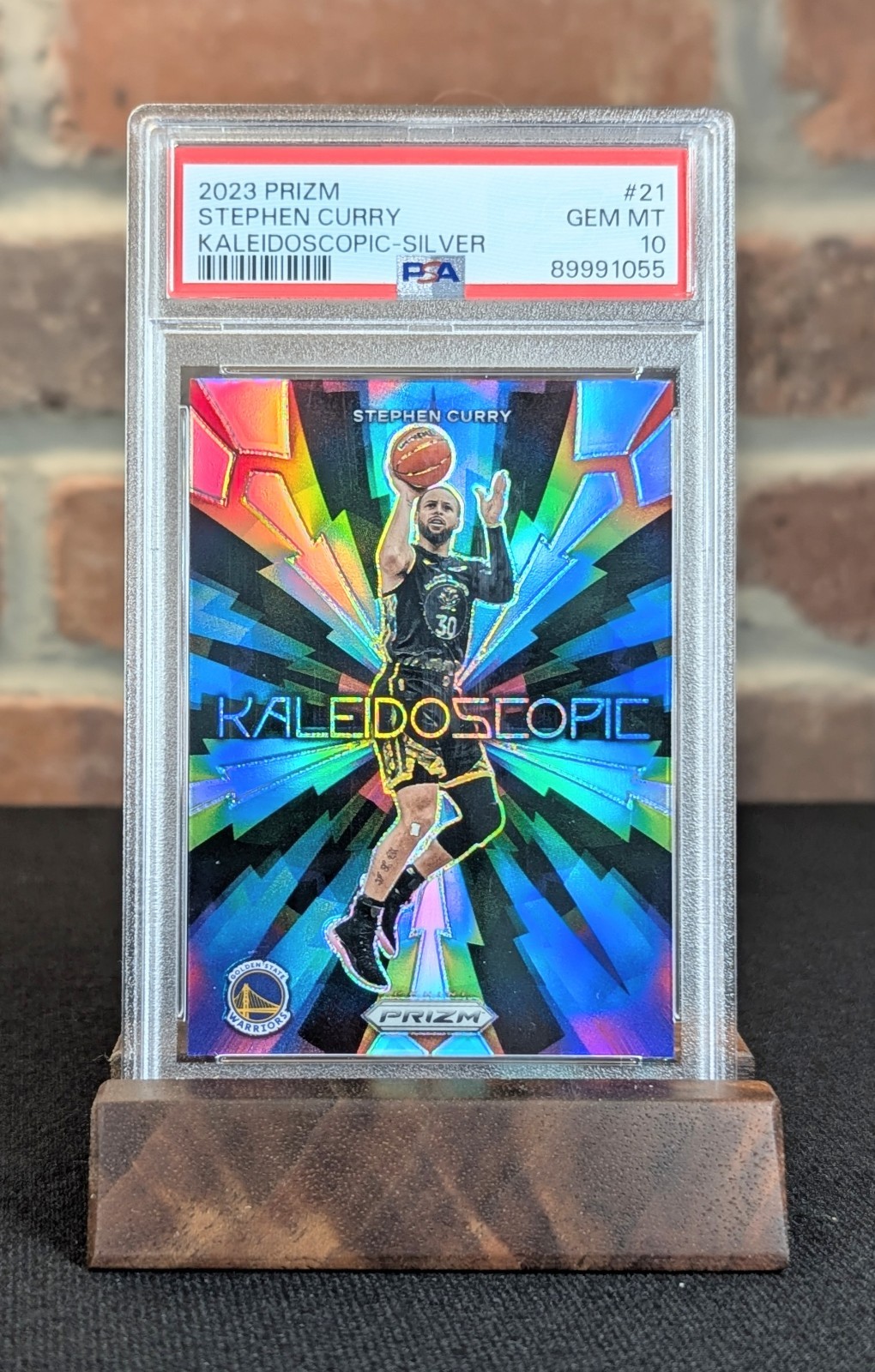2023-24 Panini Prizm Kaleidoscopic Silver Prizm Stephen Curry #21 PSA 10 GEM MT view 3