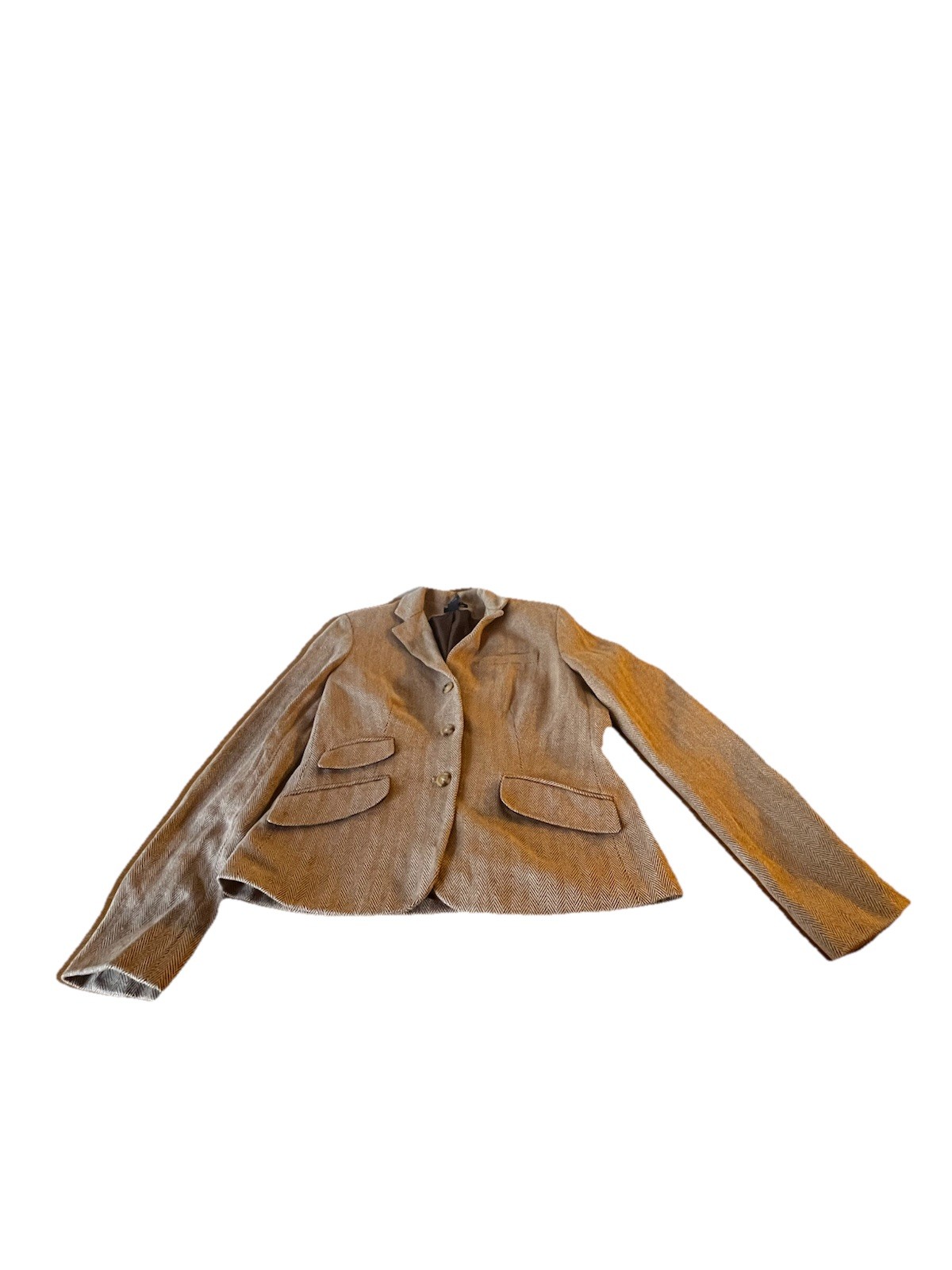 Chaps Herringbone Blazer Jacket Beige Button Line… - image 2