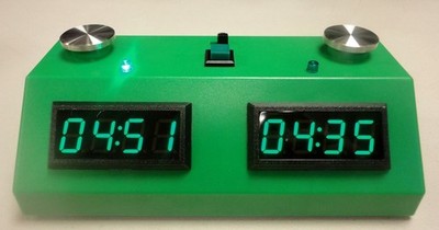 ZMart Fun II Digital Chess Clock with Colored Case - GREEN/GREEN