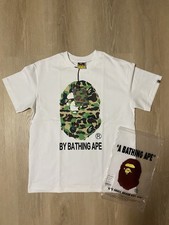 A Bathing Ape Ape Head Camouflage Logo White Men's Regular T-Shirt Size M