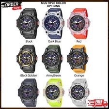 Mens Military Sports Watch Waterproof Digital Analog Dual Time Tactical Watch
