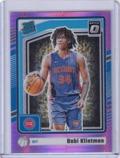 Bobi Klintman - 2024-25 Donruss Optic - Hyper Pink Prizm - #289 - Pistons
