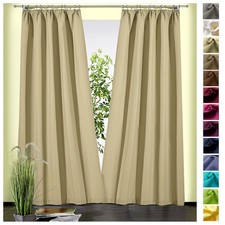 heimtexland ® Deko Vorhang Baumwolle Kräuselband Schlaufenschal Gardine Typ625