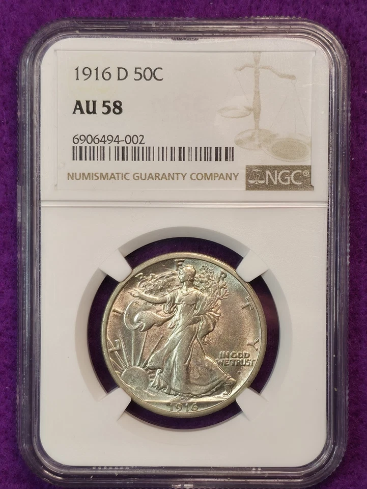1916-D 50c Walking Liberty Half Dollar - NGC AU58 - Image 2 of 4