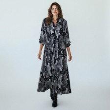 Vintage P.J. Walsh Dress Small Black Bull Animals Union Tag