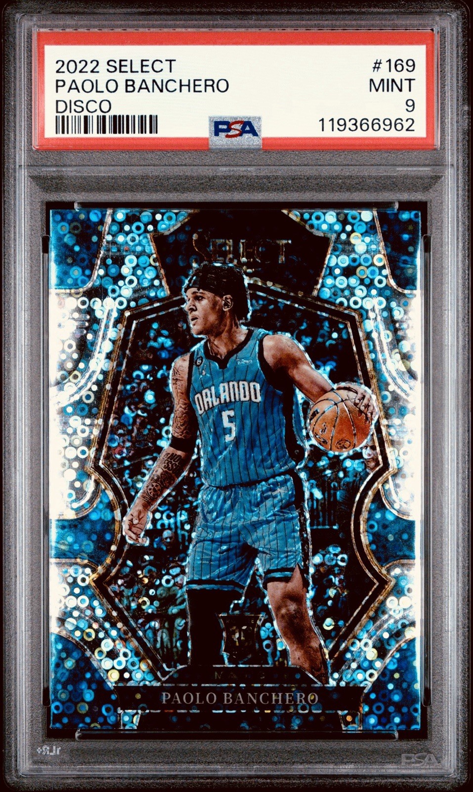 2022 Select Paolo Banchero RC #169 Premier Level Disco Prizm PSA 9 SSP
