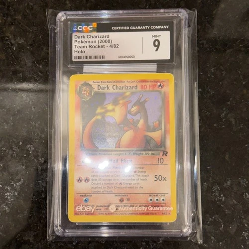 CGC 9 MINT ✨ - Dark Charizard 4/82 Team Rocket Holo - 2000 Pokemon