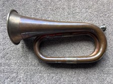 Vintage Copper Brass Military Style Bugle Horn Instrument