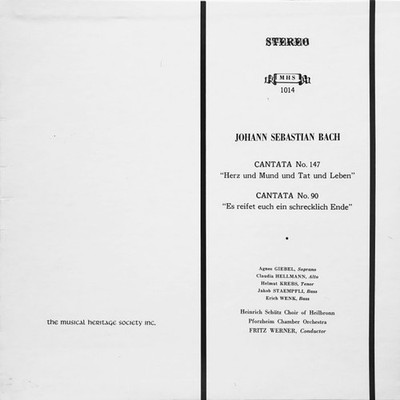 Johann Sebastian Bach / Agnes Giebel, Claudia Hellmann, Helmut Krebs, Prof. Jako