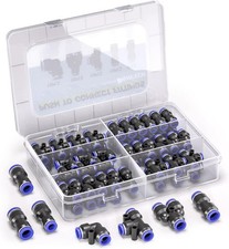 46 Pcs 12mm Pneumatic Quick Push in Connect Air Tube Fitting Kit,(12mm