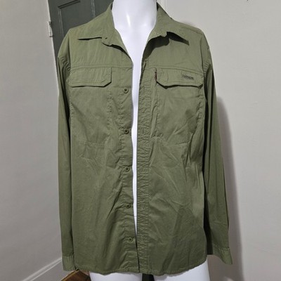 Sitka Gear Globetrotter LS Shirt Mens Large Olive Green Button Down 80031