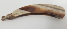Vintage Hair Clip Barrette Faux Tortoiseshell  Wood Grain France Banana Clip 5"