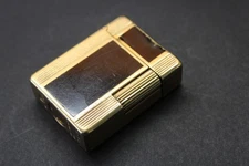 Vintage "S.T Dupont" Pocket Sort Version Gas Lighter-Gold & Black-France '70s