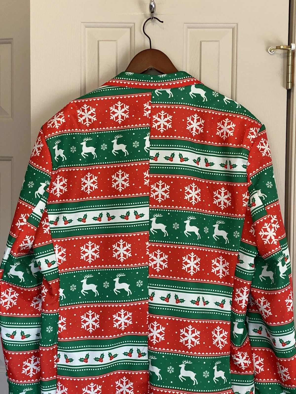 Suitmeister Christmas Ugly Party Red Green White Suit Jacket Men’s Size Large - product detail image 10