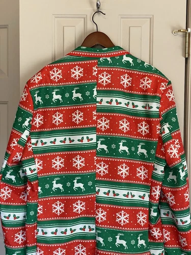 Suitmeister Christmas Ugly Party Red Green White Suit Jacket Men’s Size Large image 10