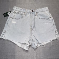 NEW WOMENS JUNIORS SUPER HIGH-RISE CUTOFF JEAN SHORTS SIZE 2