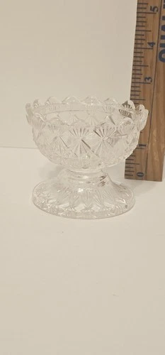 Fenton Clear Fine Cut And Block Fairy Lamp Base Only