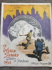 1936 World Series Program. Original, Scored. Yankees Vs. N.Y Giants, Game 6.