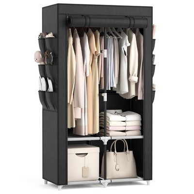 Portable Closet Wardrobe Closet for Hanging Clothes with 4 Storage Shelves, 2...