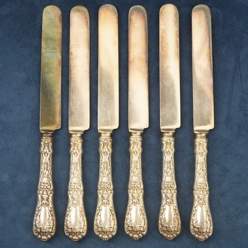 8x Gorham Sterling Handle Blunt Hollow Knives, "Paris" Pattern - Free Ship USA