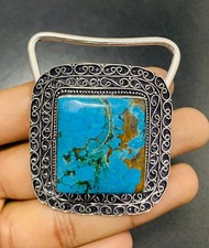 Turquoise Gemstone 925 Sterling Silver Handmade Belt Buckles Vintage Gift For