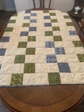 Throw Lap Quilt Handcraft Machine Sewn Quality Fabric 58X34 Cabin Lodge Decor