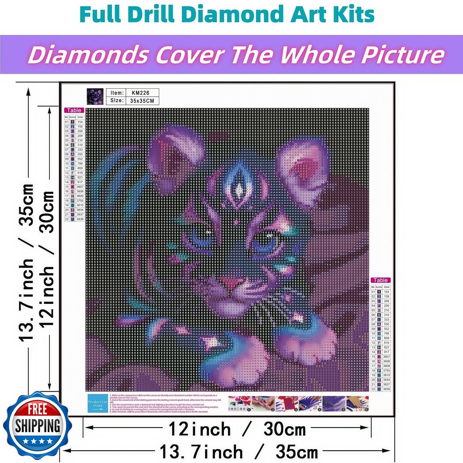JYXSJYYD 5D DIY Tiger Diamond Art Kits for Adults,Purple Tiger Di