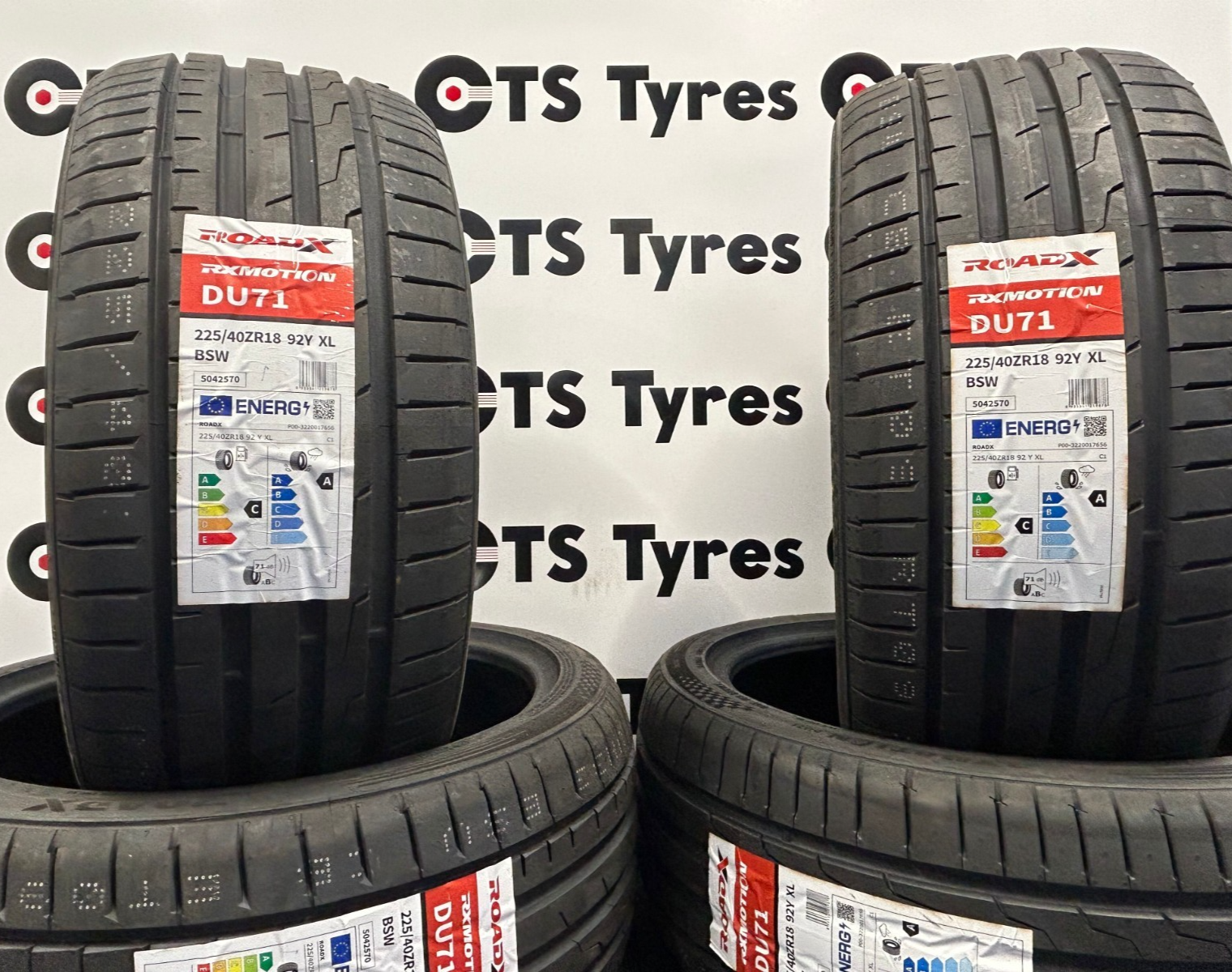 2 X 225/40R18 RoadX RXMOTION DU71 92Y XL New *A* WET GRIP TYRE 225 40 18 - Image 3