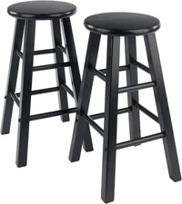 Wood Element Counter Stools, 2-Pc Set, Black, 24