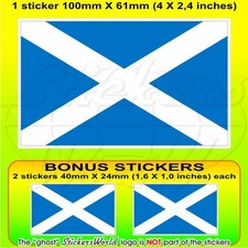 SCOTLAND Scottish Flag UK (Sky Blue) British 100mm (4") Sticker Decal x1+2 BONUS