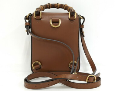 Gucci 3Way Mini Shoulder Bag Bamboo Brown Leather 702106 | eBay Gucci 3Way Mini Shoulder Bag Bamboo Brown Leather 702106 | eBay