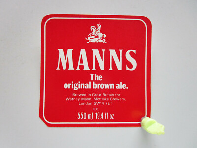 Vintage - 28 British Beer Labels - MANNS Original Brown Ale - Watney Mann - U K