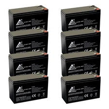 8 Pack - 12V 9Ah Sealed Lead Acid Batteries for Electric Bike, Electric Trike