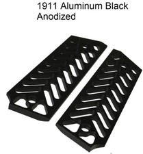 Skeleton Black Anodized Aluminum 1911 Grips Fits Colt Government Model  Clones