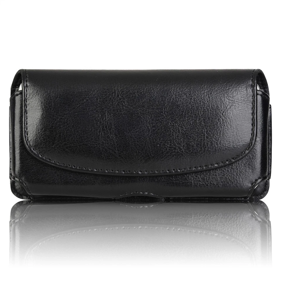 HORIZONTAL REAL LEATHER CASE FOR IPHONE 8 PLUS CARRYING POUCH BELT CLIP HOLSTER - Image 2 of 4